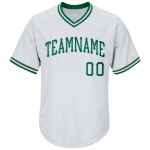 Baseball Custom Grün Throwback Rippstrick Kelly Authentic Shirt Jersey Weiß Baseball Custom Grün Throwback Rippstrick Kelly Authentic Shirt Jersey Weiß