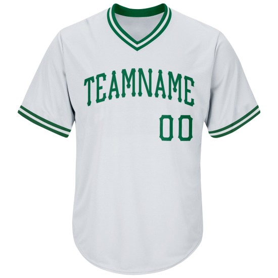 Baseball Custom Grün Throwback Rippstrick Kelly Authentic Shirt Jersey Weiß Baseball Custom Grün Throwback Rippstrick Kelly Authentic Shirt Jersey Weiß