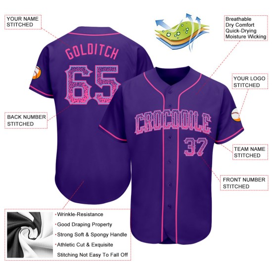Custom Jersey Blau Baseball Fashion Lila Authentic Drift Pink-Light Custom Jersey Blau Baseball Fashion Lila Authentic Drift Pink-Light