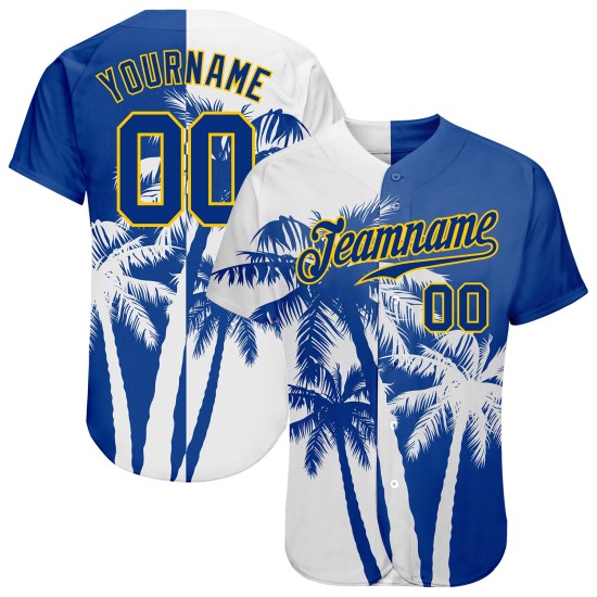 Kokosnuss-Muster 3D-Design Jersey Authentische benutzerdefinierte Hawaii Baseball Bäume Kokosnuss-Muster 3D-Design Jersey Authentische benutzerdefinierte Hawaii Baseball Bäume