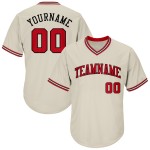 Throwback Authentic Rot-Schwarz Baseball Rib-Strick Jersey Creme Shirt Custom Throwback Authentic Rot-Schwarz Baseball Rib-Strick Jersey Creme Shirt Custom
