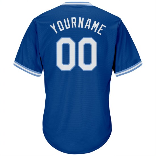 White-Light Jersey Baseball Royal Rib-Strick Custom Blue Authentic Throwback Shirt White-Light Jersey Baseball Royal Rib-Strick Custom Blue Authentic Throwback Shirt