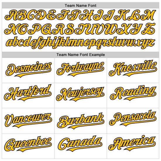 Weißes Custom Jersey Baseball Authentic Gelb-Schwarz Weißes Custom Jersey Baseball Authentic Gelb-Schwarz
