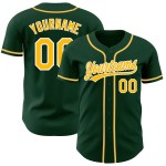 Authentisches Trikot Custom Gold-Weiß Baseball Grün Authentisches Trikot Custom Gold-Weiß Baseball Grün