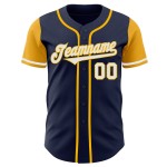 Tone Baseball Authentic Jersey Weiß-Gold Zwei Custom Navy Tone Baseball Authentic Jersey Weiß-Gold Zwei Custom Navy