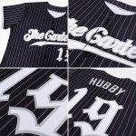 Schwarz Nadelstreifen Grau Authentic Weiß-Grau Baseball Jersey Custom Schwarz Nadelstreifen Grau Authentic Weiß-Grau Baseball Jersey Custom