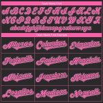 Pink-Weiß Custom Authentic Jersey Baseball Schwarz Pink-Weiß Custom Authentic Jersey Baseball Schwarz
