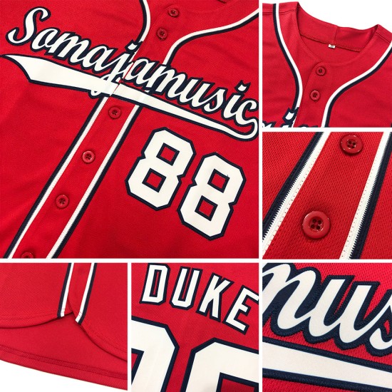 Authentisches rotes schwarzes benutzerdefiniertes Baseball-Trikot Authentisches rotes schwarzes benutzerdefiniertes Baseball-Trikot