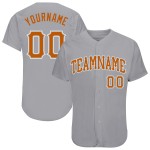 Texas Authentic Baseball Orange-Weiß Graues Trikot Custom Texas Authentic Baseball Orange-Weiß Graues Trikot Custom