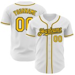 Weißes Custom Jersey Baseball Authentic Gelb-Schwarz Weißes Custom Jersey Baseball Authentic Gelb-Schwarz
