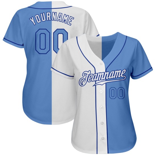 Baseball Split Light Authentic Blau-Royal Fashion Weiß Jersey Custom Baseball Split Light Authentic Blau-Royal Fashion Weiß Jersey Custom