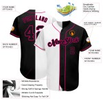 Rosa Authentic Baseball Custom Fashion Weiß-Schwarz Jersey Split Rosa Authentic Baseball Custom Fashion Weiß-Schwarz Jersey Split
