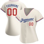 Red-Royal Baseball Custom Authentic Cremefarbenes Trikot Red-Royal Baseball Custom Authentic Cremefarbenes Trikot