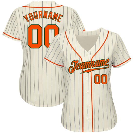 Custom Baseball Orange-Grün Creme Nadelstreifen Authentic Jersey Navy Custom Baseball Orange-Grün Creme Nadelstreifen Authentic Jersey Navy