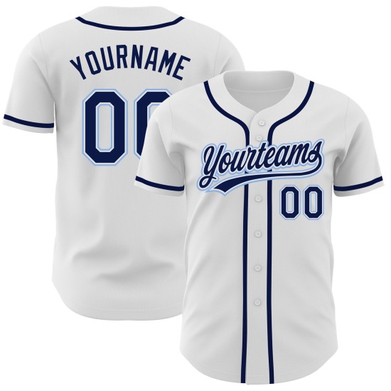 Weißes, individuelles, blaues Jersey Authentic Navy-Light Baseball Weißes, individuelles, blaues Jersey Authentic Navy-Light Baseball