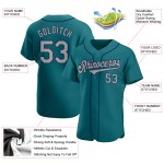 Baseball Custom Teal Jersey Grau-Marineblau Authentic Baseball Custom Teal Jersey Grau-Marineblau Authentic