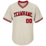 Throwback Authentic Rot-Schwarz Baseball Rib-Strick Jersey Creme Shirt Custom Throwback Authentic Rot-Schwarz Baseball Rib-Strick Jersey Creme Shirt Custom