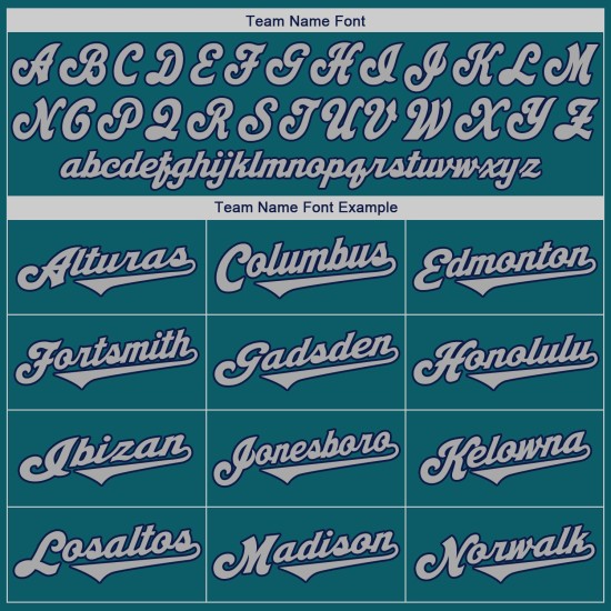 Baseball Custom Teal Jersey Grau-Marineblau Authentic Baseball Custom Teal Jersey Grau-Marineblau Authentic
