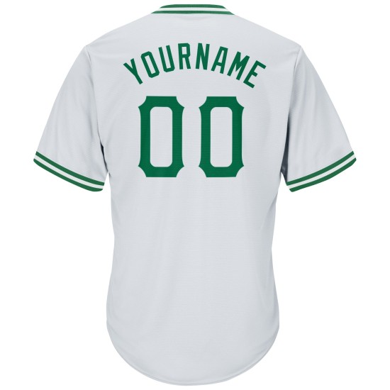 Baseball Custom Grün Throwback Rippstrick Kelly Authentic Shirt Jersey Weiß Baseball Custom Grün Throwback Rippstrick Kelly Authentic Shirt Jersey Weiß