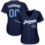 Custom Authentic Jersey Navy Weiß Baseball Nadelstreifen Blau-Weiß Hell Custom Authentic Jersey Navy Weiß Baseball Nadelstreifen Blau-Weiß Hell
