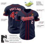 Benutzerdefiniertes authentisches Marineblau-Rot-Weiß-Baseballtrikot Benutzerdefiniertes authentisches Marineblau-Rot-Weiß-Baseballtrikot