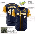 Tone Baseball Authentic Jersey Weiß-Gold Zwei Custom Navy Tone Baseball Authentic Jersey Weiß-Gold Zwei Custom Navy