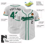 Baseball Jersey Kelly Weiß Schwarz Custom Grün Authentic Nadelstreifen Baseball Jersey Kelly Weiß Schwarz Custom Grün Authentic Nadelstreifen