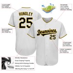 Weiß-Schwarz-Gold Authentic Custom Baseball Jersey Weiß-Schwarz-Gold Authentic Custom Baseball Jersey