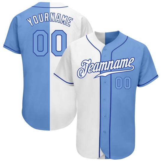 Baseball Split Light Authentic Blau-Royal Fashion Weiß Jersey Custom Baseball Split Light Authentic Blau-Royal Fashion Weiß Jersey Custom