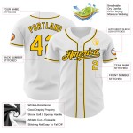 Weißes Custom Jersey Baseball Authentic Gelb-Schwarz Weißes Custom Jersey Baseball Authentic Gelb-Schwarz