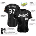 Schwarz Nadelstreifen Grau Authentic Weiß-Grau Baseball Jersey Custom Schwarz Nadelstreifen Grau Authentic Weiß-Grau Baseball Jersey Custom