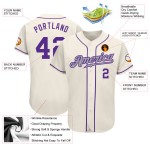 Authentisches Creme Jersey Baseball Lila-Grau Custom Authentisches Creme Jersey Baseball Lila-Grau Custom