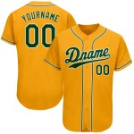 Grün-Weiß-Gold-Trikot Authentic Baseball Custom Grün-Weiß-Gold-Trikot Authentic Baseball Custom