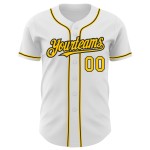 Weißes Custom Jersey Baseball Authentic Gelb-Schwarz Weißes Custom Jersey Baseball Authentic Gelb-Schwarz