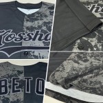 Grau Schwarz Stahl 3D Schädel Jersey Authentische Custom Baseball Mode Grau Schwarz Stahl 3D Schädel Jersey Authentische Custom Baseball Mode